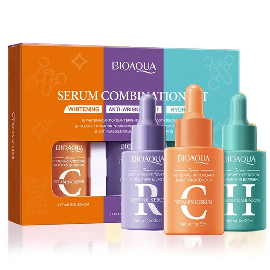 3pcs BIOAQUA Hyaluronic Acid Vitamin C Retinol Serum Set