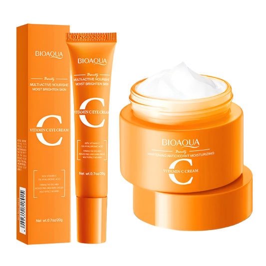 2pcs/kit BIOAQUA Vitamin C Skin Care Set - Face Eye Cream