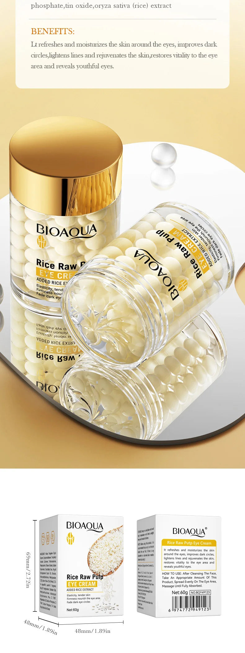 BIOAQUA Rice Raw Pulp Eye Cream