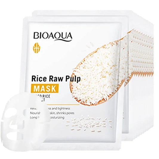 10pcs BIOAQUA Rice Raw Pulp Facial Masks