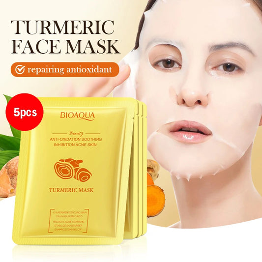 5/10pcs BIOAQUA Turmeric Face Mask